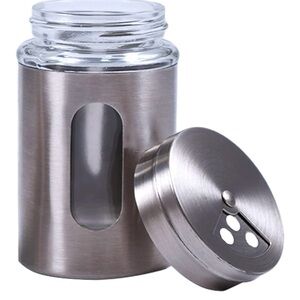 Stainless Steel 1 Pack Large Salt Shaker with 3 Adjustable Pour Holes